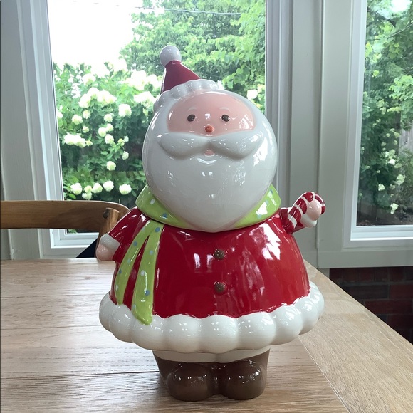 Vintage Ceramic Santa Cookie Jar Be Merry 2008 - Picture 1 of 7